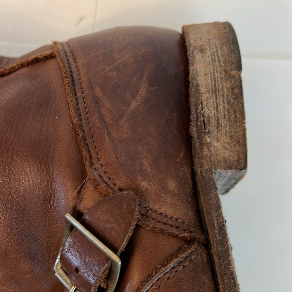 VINTAGE SHOE COMPANY WOMENS SHORT LEATHER BIKER RIDING BOOTS BROWN 7.5 - Picture 15 of 17